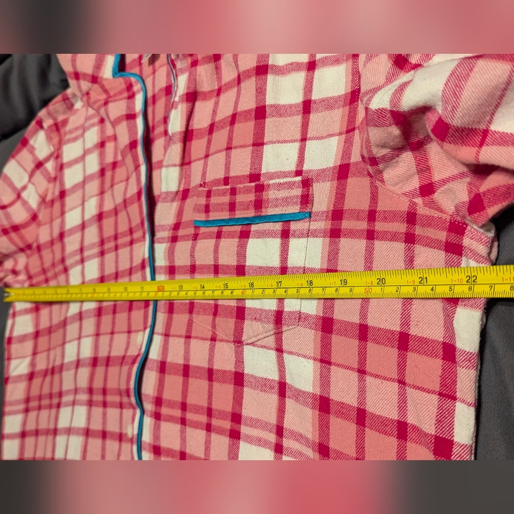 NEW DIRECTIONS Womens Pink and White button down Plaid Pajama Set size XL - Picture 14 of 15